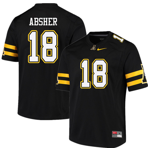 Men #18 Brad Absher Appalachian State Mountaineers College Football Jerseys Sale-Black